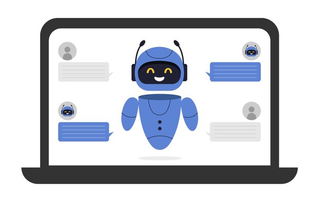 Chatbot rede neural ai servidores e tecnologia de robôs cute chatbot ai personagem