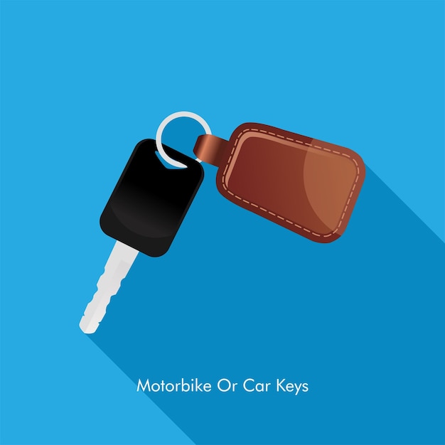 Vetor chave vetorial de moto ou carro em um fundo azul