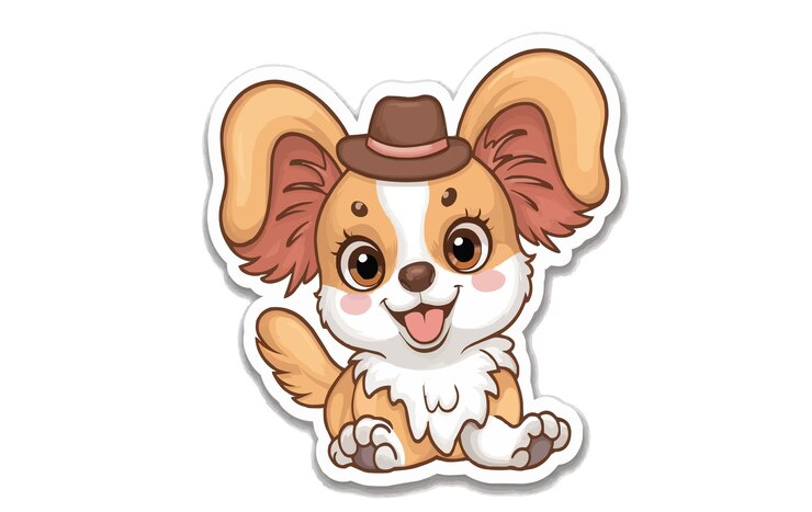 Vetor cheerful cute dog em design de ilustrador vetorial