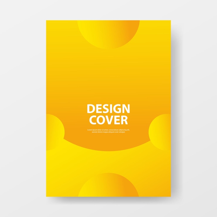 Vetor cheerful light yellow abstract cover ou poster design template