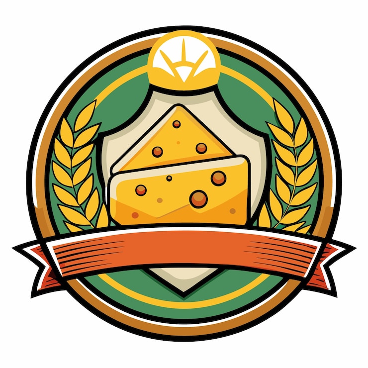 Vetor cheese splashes cheese board cheese icon ilustração desenho de logotipo