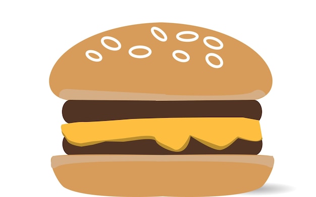 Cheeseburger isolado em branco vetor e ilustração