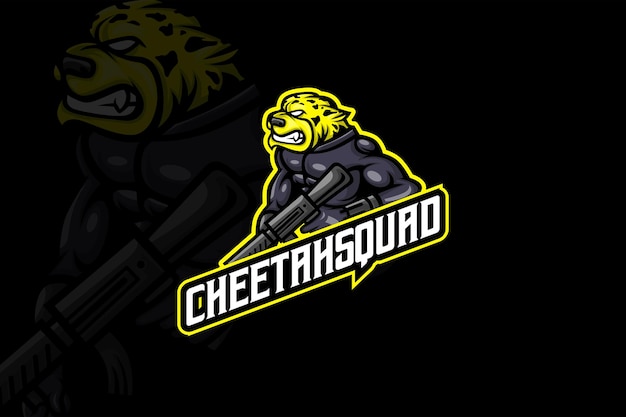 Cheetah squad - modelo de logotipo esport