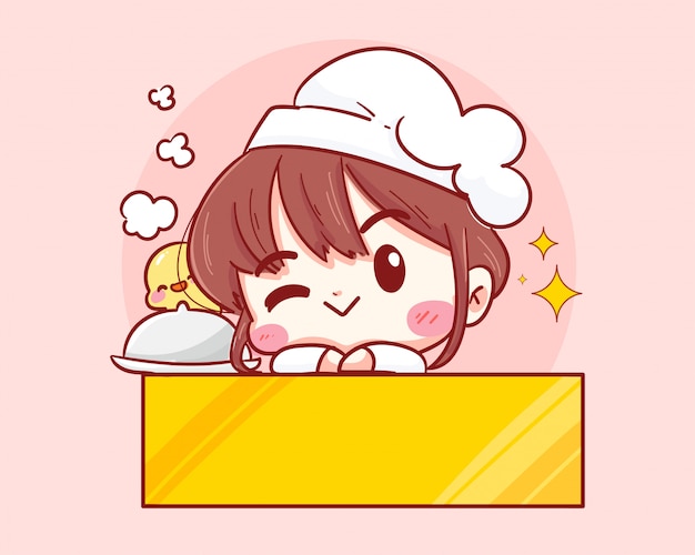 Chef bonitinho sorrindo e piscando