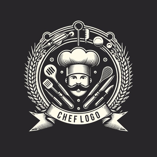 Chef em estilo desenhado à mão