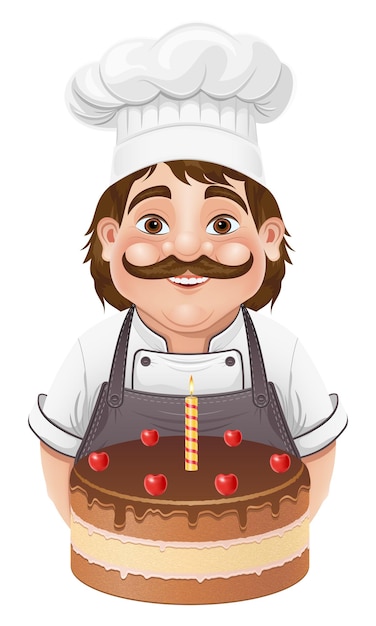 Chef preparando pratos e comida na cozinha Ilustração vetorial