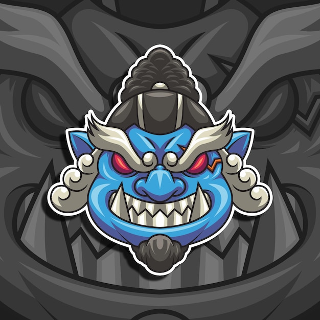 Vetor chefe da ilustração do barong azul