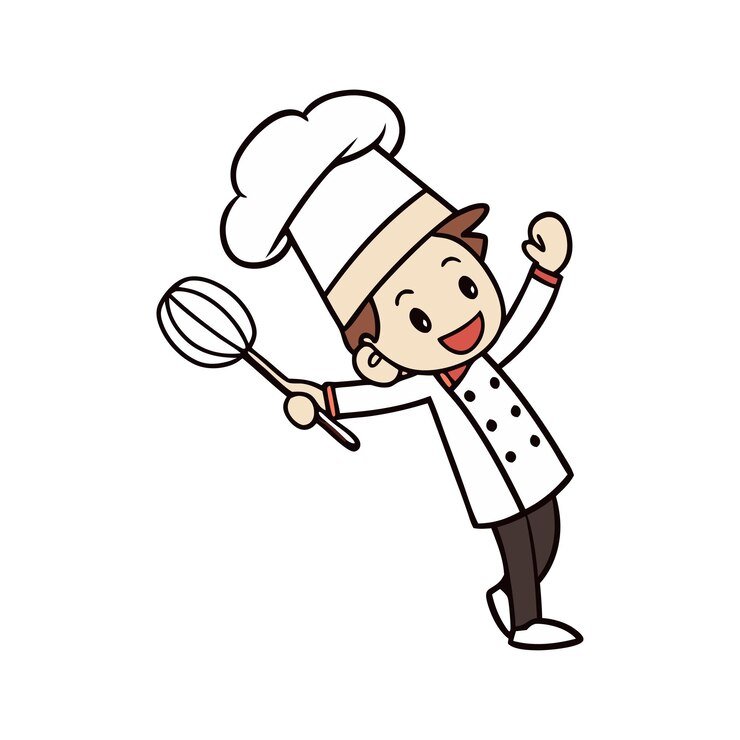 Vetor chefe de cozinha sorridente e bonito.