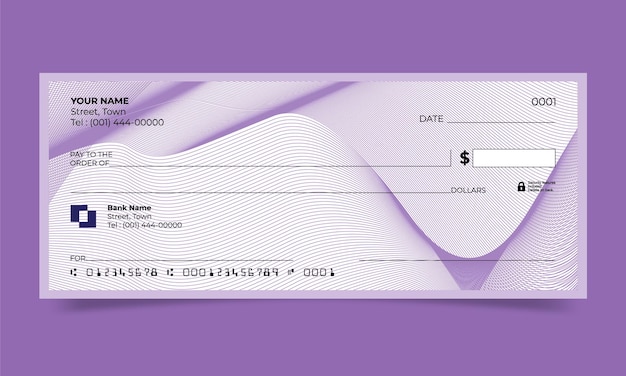 Vetor cheque bancário preto, design de cheque bancário, formato vetorial