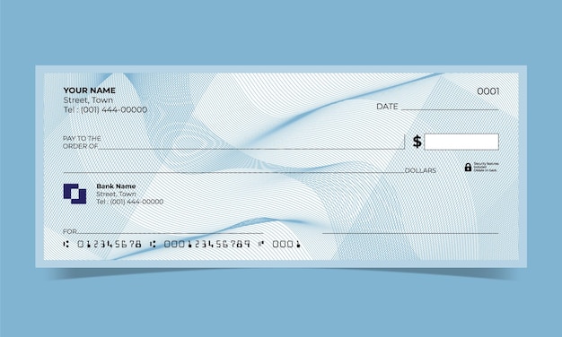 Cheque bancário preto, design de cheque bancário, formato vetorial