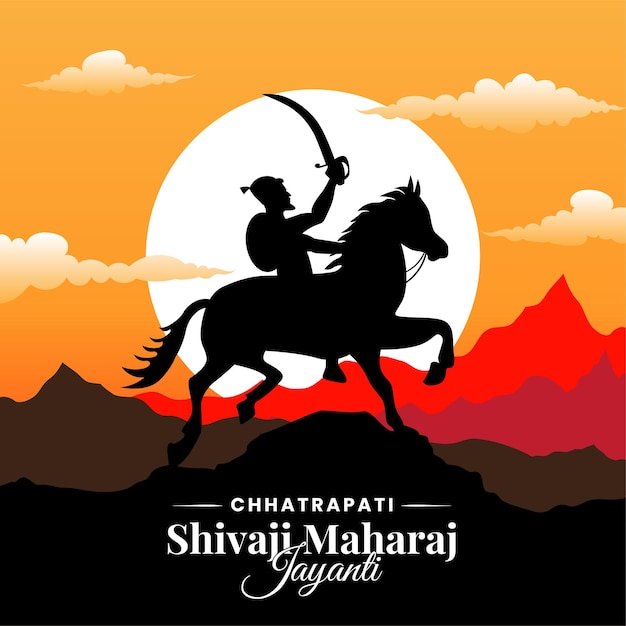 Chhatrapati Shivaji Maharaj Jayanti saudação grande indiano Maratha rei vetor