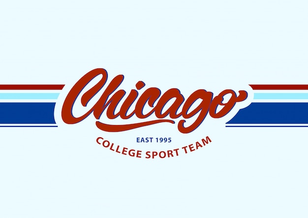 Chicago em estilo de letras. esporte equipe de moda.