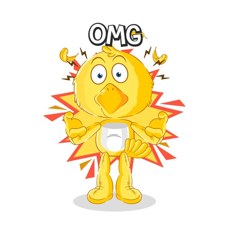 Vetor chick oh meu deus personagem de desenho vetorial