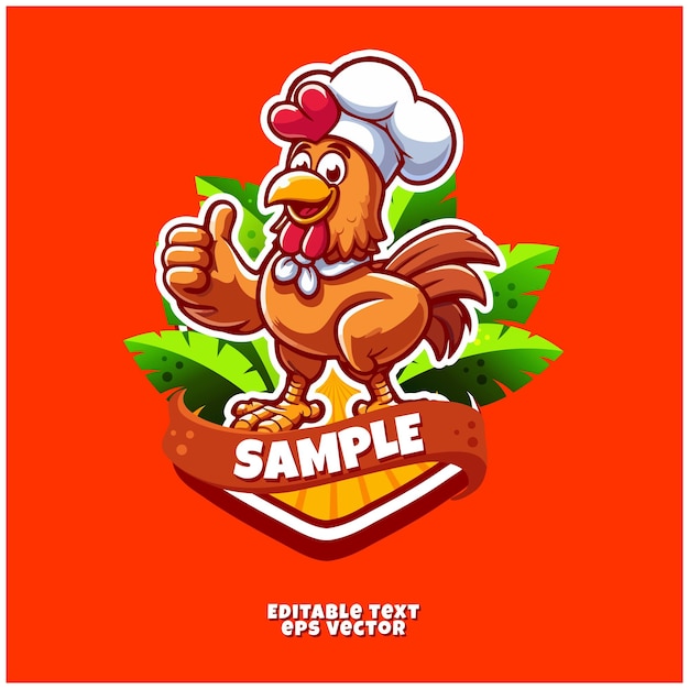 Vetor chicken food character mascot vector