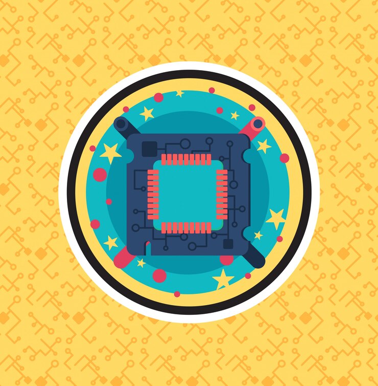 Vetor chip de processador de computador