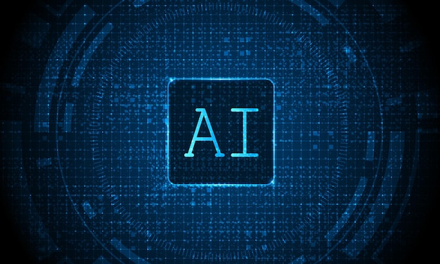 Chipset de Inteligência Artificial AI na placa de circuito futurista Conceito de Tecnologia