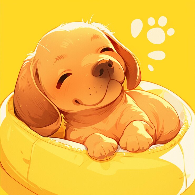 Vetor chiweenie sentado numa cama pequena