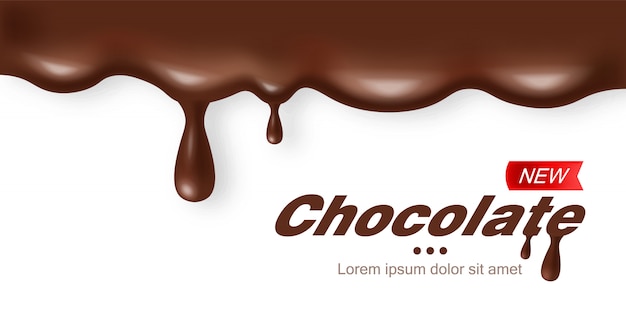 Chocolate realista, deliciosa sobremesa, cacau escuro, fundo branco