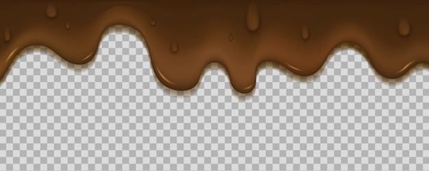 Chocolate realístico derretido em um transparente