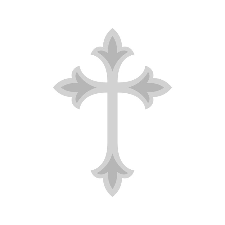 Vetor christian cross isolado no fundo branco