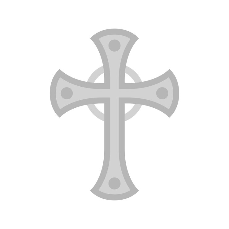 Vetor christian cross isolado no fundo branco