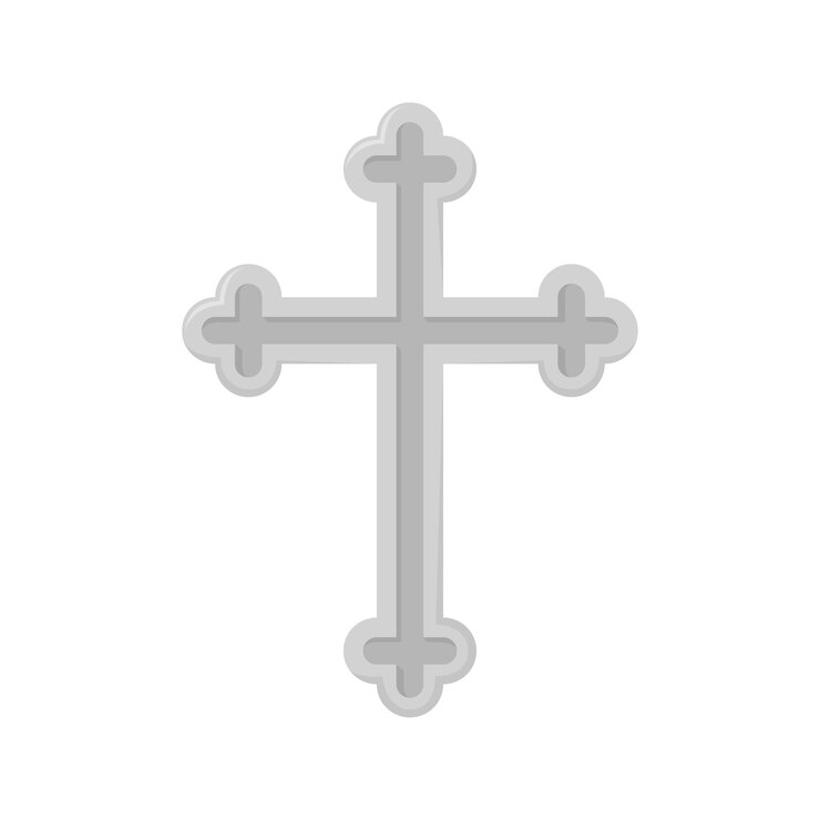 Vetor christian cross isolado no fundo branco