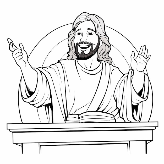 Christian_jesus_preaching_coloring_page_for_kids (página para crianças)