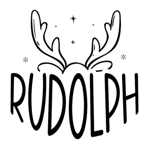 Vetor christmas reindeer rudolph svg design