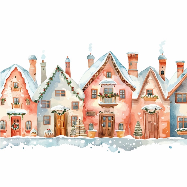 _christmas_seamless_border_with_street_with_cute houses