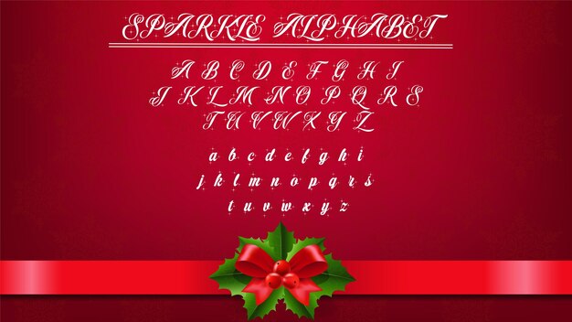 Christmas sparkle style alphabets recurso vetorial para feriados festivos