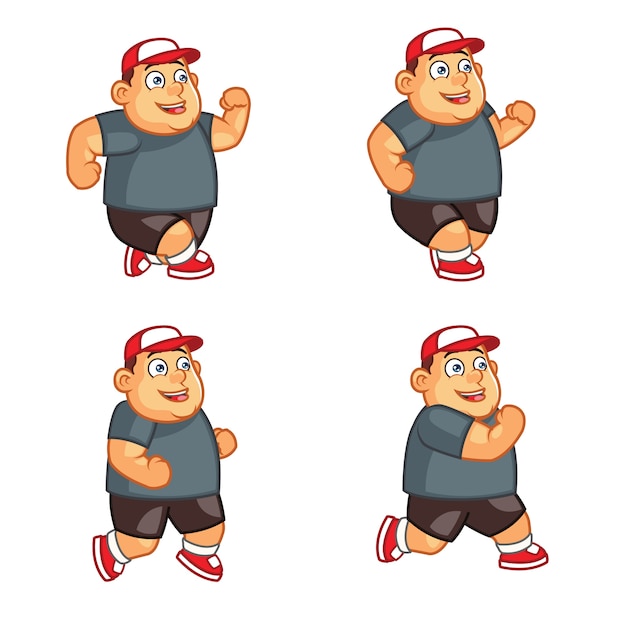 Chubby boy cartoon animação sprite