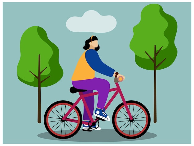 Ciclista dinâmico em ação ilustração de estilo de vida ativo