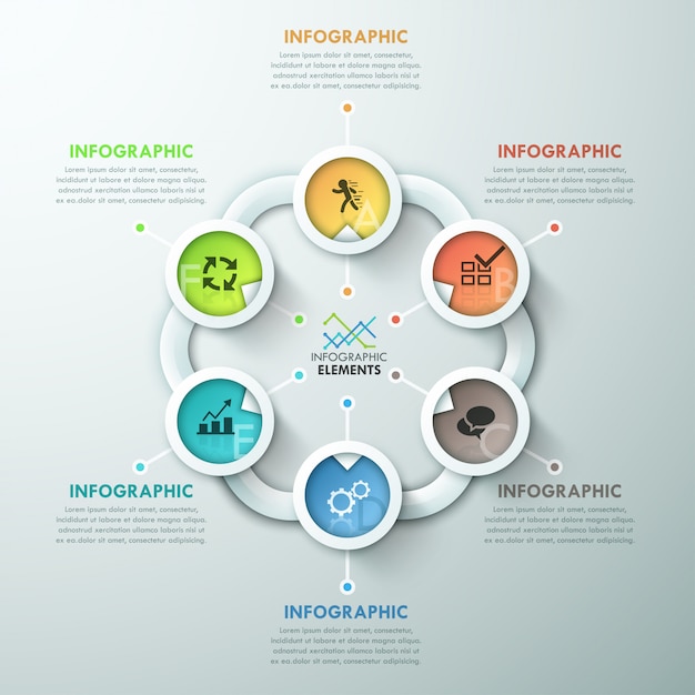 Ciclo de papel moderno infográfico