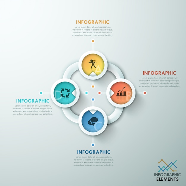 Ciclo de papel moderno infográfico