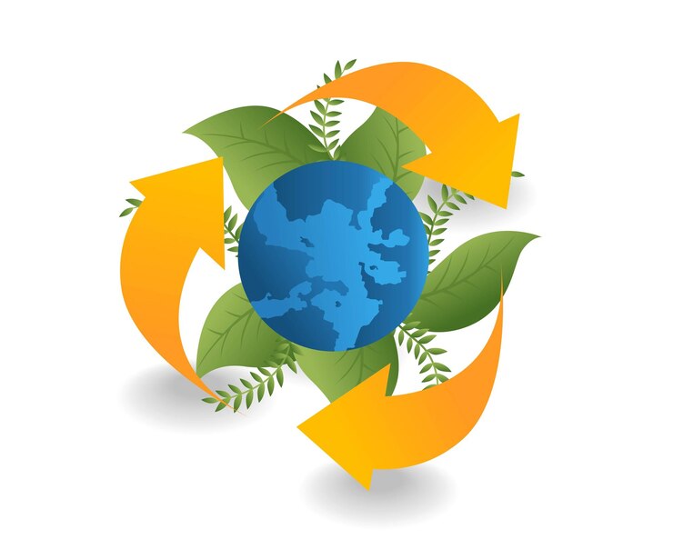 Vetor ciclo de terra verde do conceito de ilustração isométrica plana