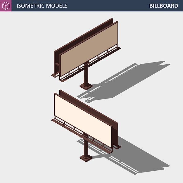 Cidade anunciar outdoor - ilustração isométrica. conjunto de perspectivas diferentes.