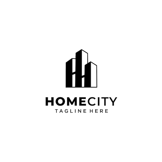 Cidade da letra h para construção ou design de logotipo imobiliário