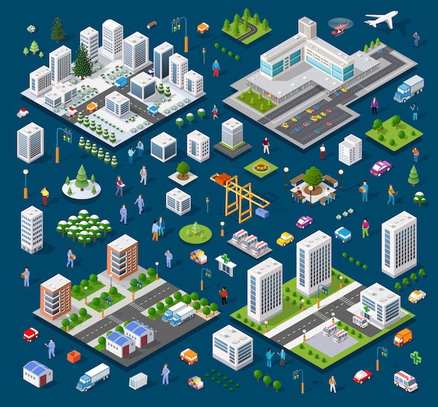 Cidade de módulo conjunto isométrico