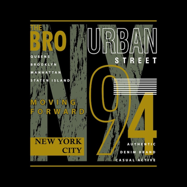 Vetor cidade de nova york distrito urbano design gráfico tipografia vetor impressão camiseta estilo moderno legal