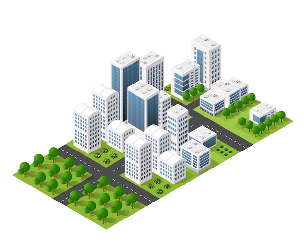 Cidade perspectiva isométrica