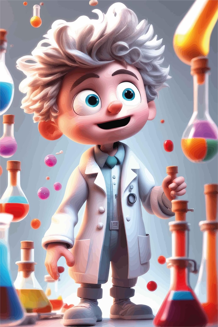 Vetor cientista em laboratório com ilustração de tubo de ensaiocientista em laboratório com ilustração de tubo de ensaio