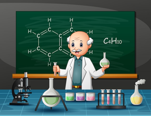 Cientista, homem, conduzir, pesquisa, em, um, laboratório