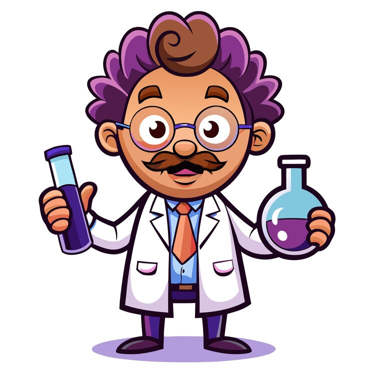 Vetor cientista personagem de desenho animado cientista ilustração científica laboratório vetor cientista clipart