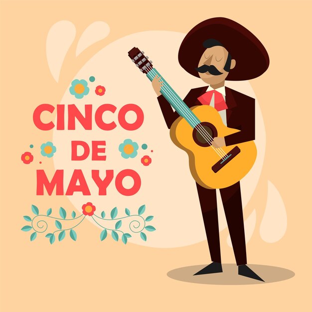 Cinco de mayo com músico mexicano