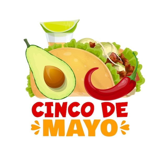 Cinco de Mayo food vector refeições e bebidas mexicanas