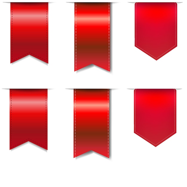 Vetor cintas vermelhas ilustração vetorial de conjunto eps
