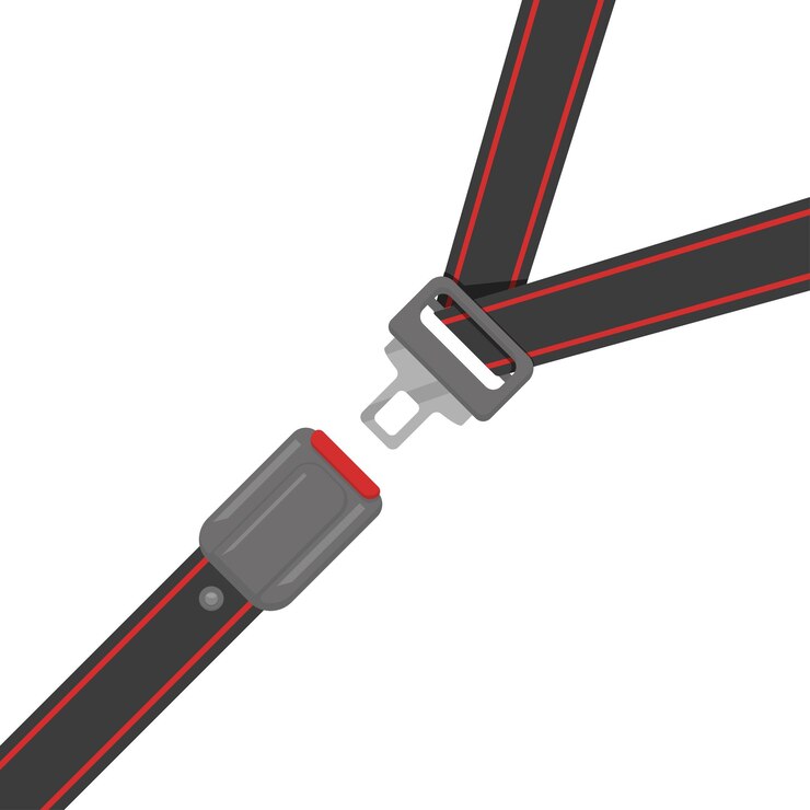 Vetor cinto de segurança do motorista em estilo simples em fundo branco