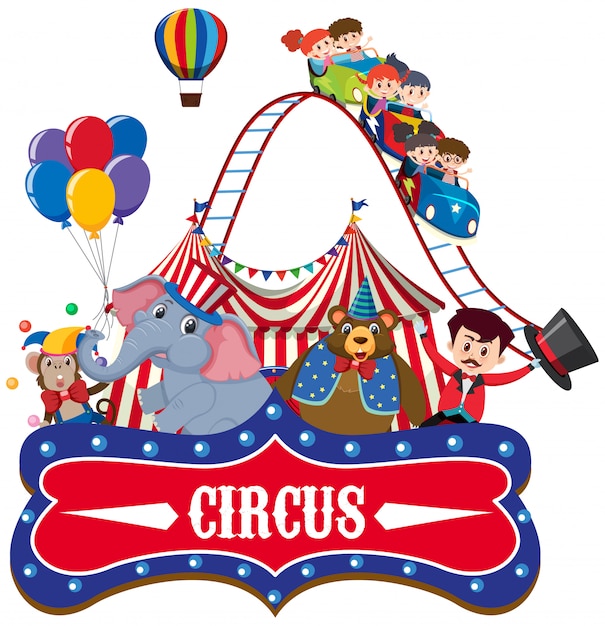 Circo com anel mestre e animais