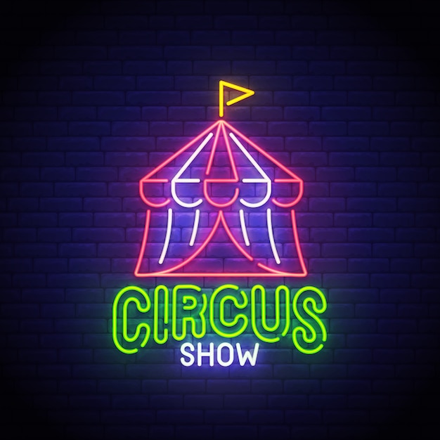 Circo mostrar sinal de néon