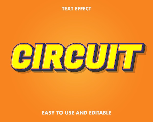 Vetor circuito de palavras - efeito de texto editável.